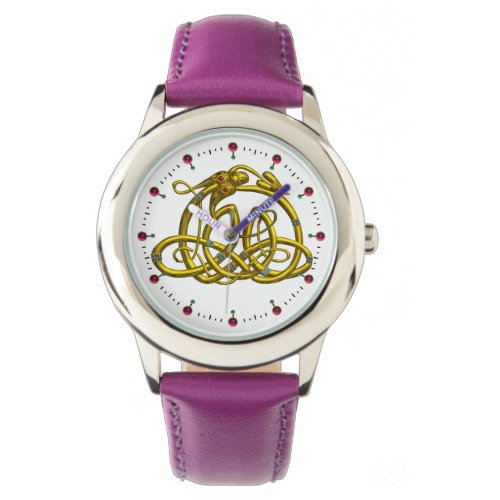 HYPER DRAGONGOLD CELTIC KNOTS AND GEMSTONES White Watch