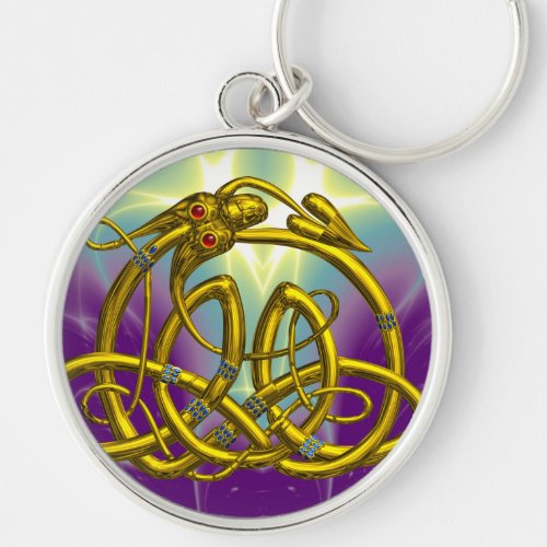 HYPER DRAGON Gold Celtic Knots in Purple Keychain