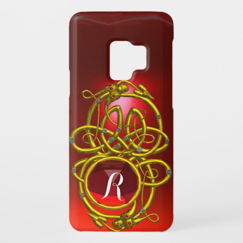 HYPER DRAGONSGOLD CELTIC KNOTS Red Ruby Monogram Case_Mate Samsung Galaxy S9 Case