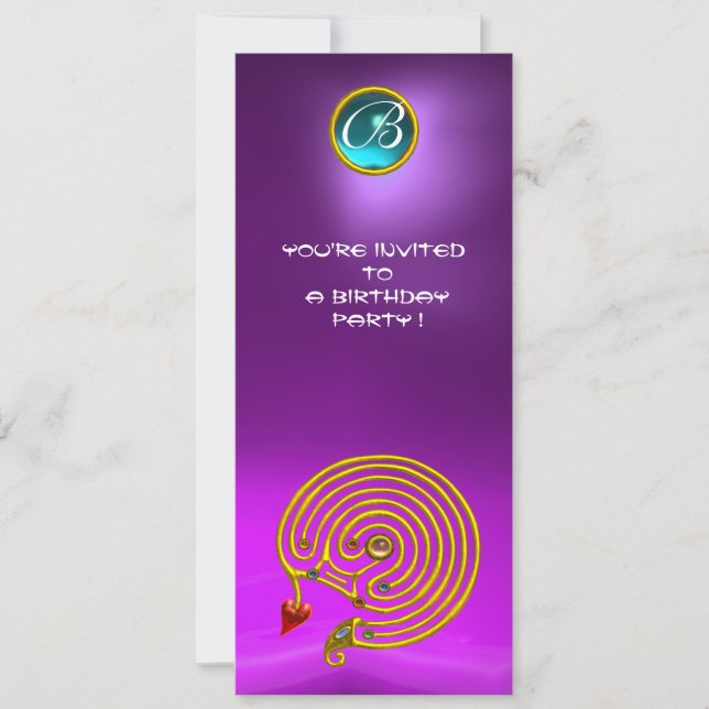 HYPER LABYRINTH,Amethyst bright blue violet purple Invitation (Front)