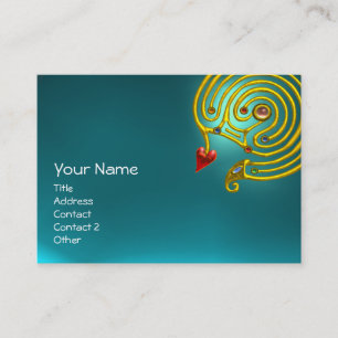 HYPER LABYRINTH AQUAMARINE ,black red yellow blue Business Card