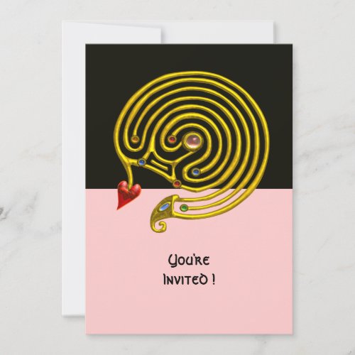 HYPER LABYRINTH  black and pink Invitation