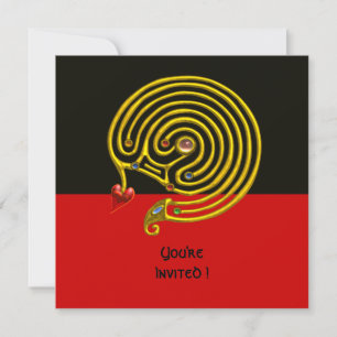 HYPER LABYRINTH , black and red Invitation