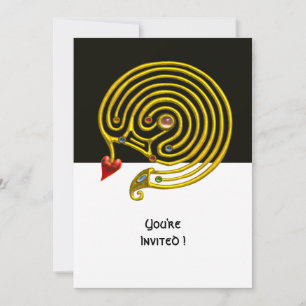 HYPER LABYRINTH , black and white Invitation