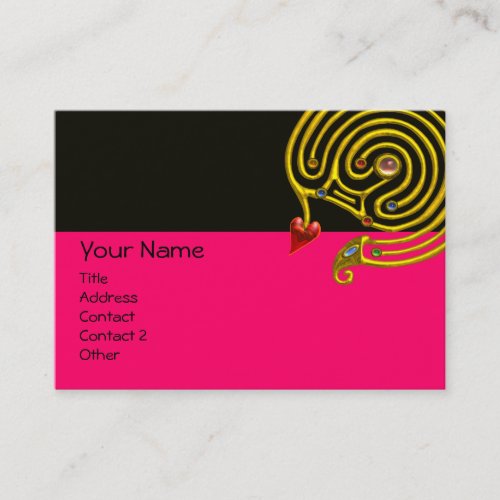 HYPER LABYRINTH black and white pink Business Card