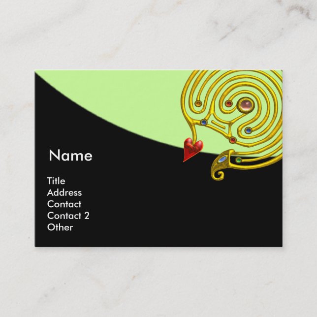 HYPER LABYRINTH , black and white red green Business Card (Front)