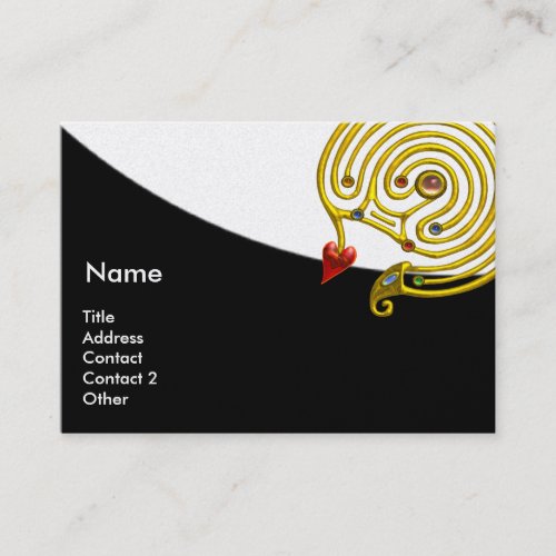 HYPER LABYRINTH black and white red pearl paper Business Card