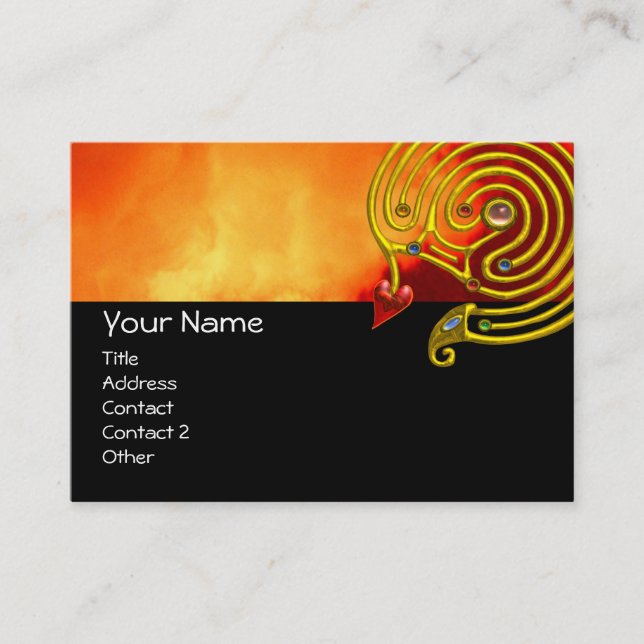 HYPER LABYRINTH ,black red yellow clouds Business Card (Front)