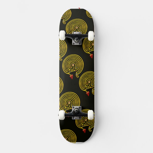 HYPER LABYRINTH, black Skateboard Deck (Front)