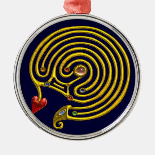 HYPER LABYRINTH blue Metal Ornament