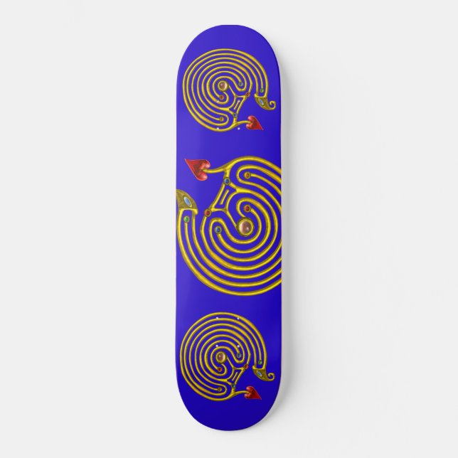 HYPER LABYRINTH, blue Skateboard Deck (Front)