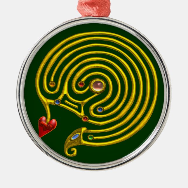 HYPER LABYRINTH green Metal Ornament (Front)