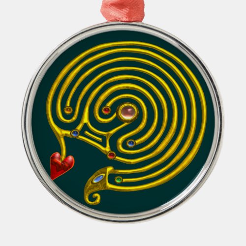 HYPER LABYRINTH green Metal Ornament