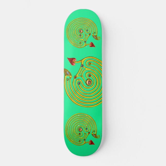 HYPER LABYRINTH, green Skateboard Deck (Front)