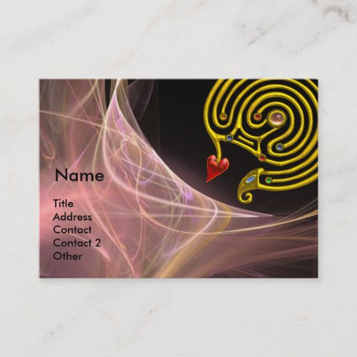 HYPER LABYRINTH IN ANTIQUE PINK BROWN LIGHT WAVES BUSINESS CARD