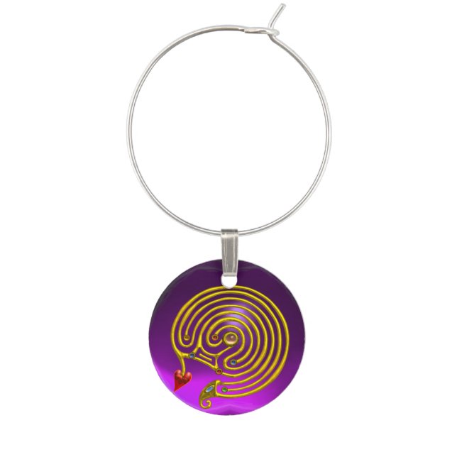 HYPER LABYRINTH / PURPLE GEMSTONE WINE GLASS CHARM (Front)