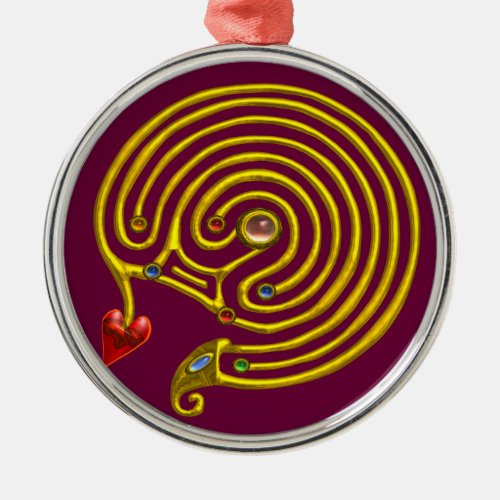 HYPER LABYRINTH purple Metal Ornament