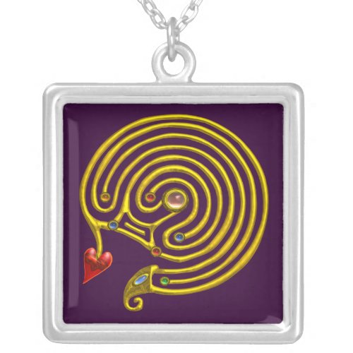HYPER LABYRINTH  purple Silver Plated Necklace