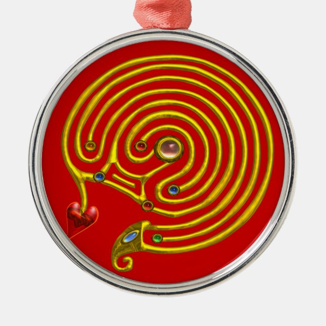 HYPER LABYRINTH red Metal Ornament (Front)