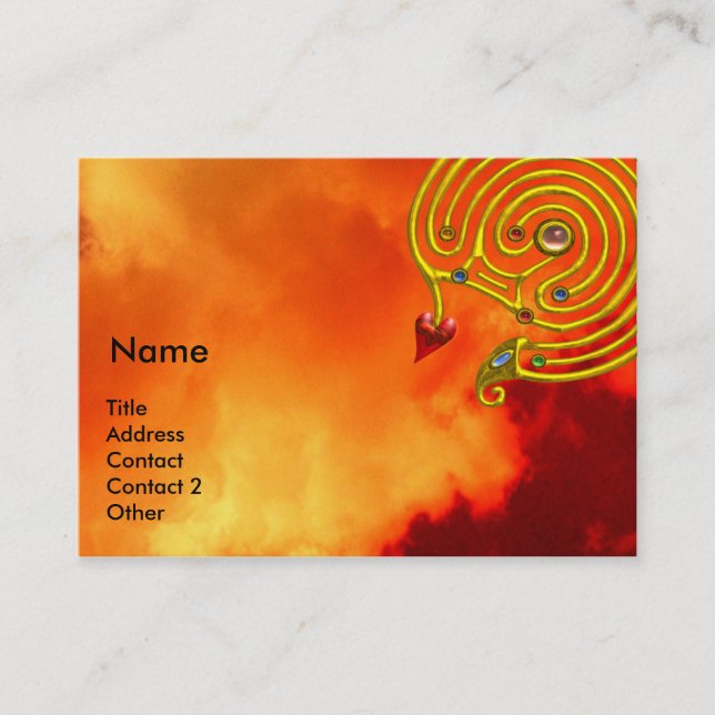 HYPER LABYRINTH ,red yellow clouds Business Card (Front)