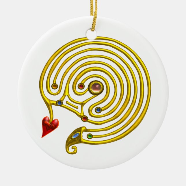 HYPER LABYRINTH white Ceramic Ornament (Front)