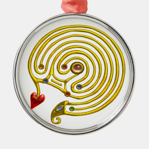 HYPER LABYRINTH white Metal Ornament