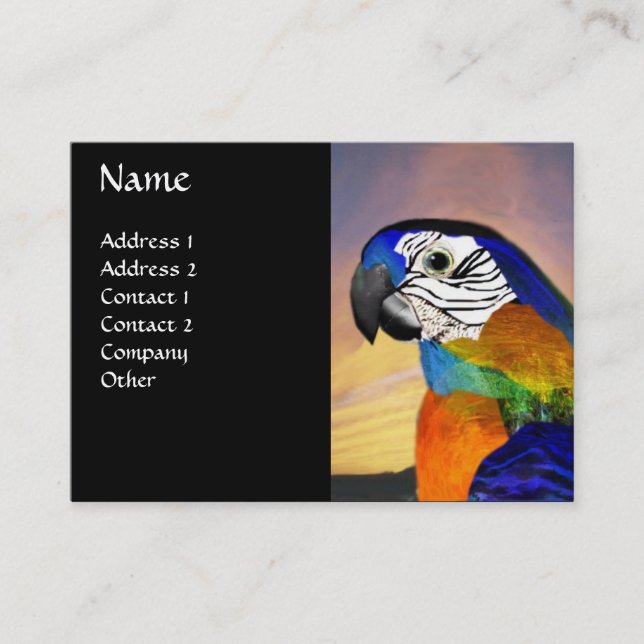 HYPER PARROTS / BLUE ARA BUSINESS CARD (Front)
