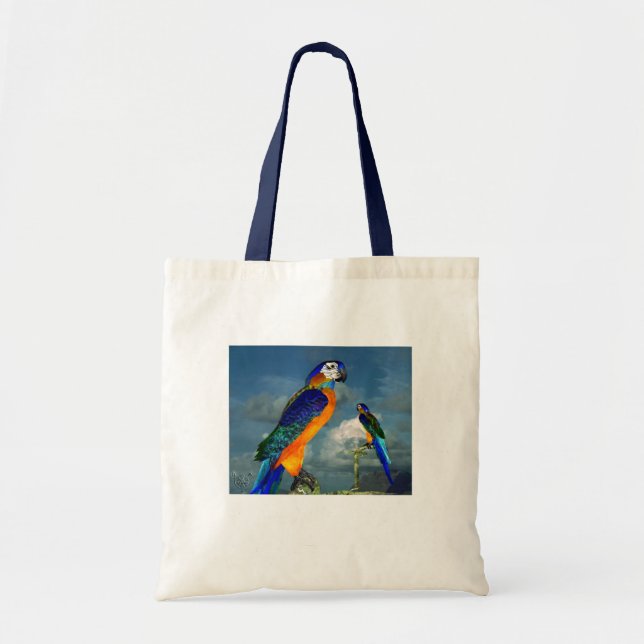 HYPER PARROTS / BLUE ARA TOTE BAG (Front)