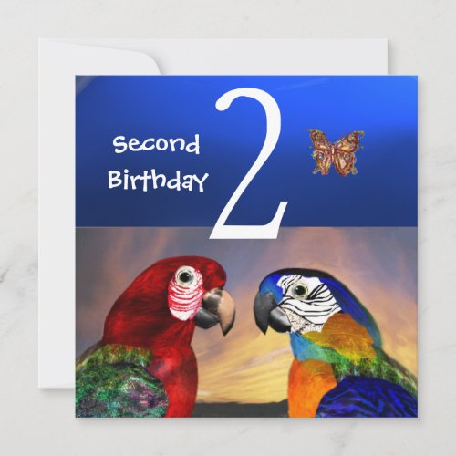 HYPER PARROTS  First Birthday Party Invitation