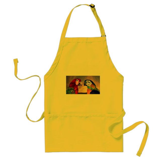 HYPER PARROTS /RED AND BLUE ARA ADULT APRON (Front)