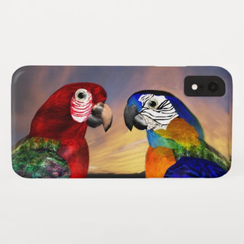 HYPER PARROTS RED AND BLUE ARA iPhone XR CASE