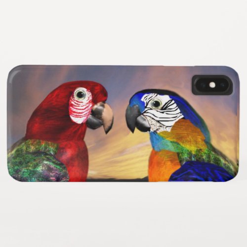 HYPER PARROTS RED AND BLUE ARA iPhone XS MAX CASE