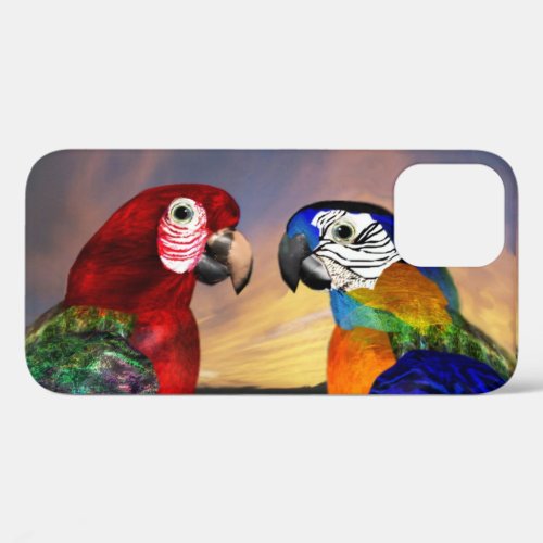 HYPER PARROTS RED AND BLUE ARA iPhone 12 CASE