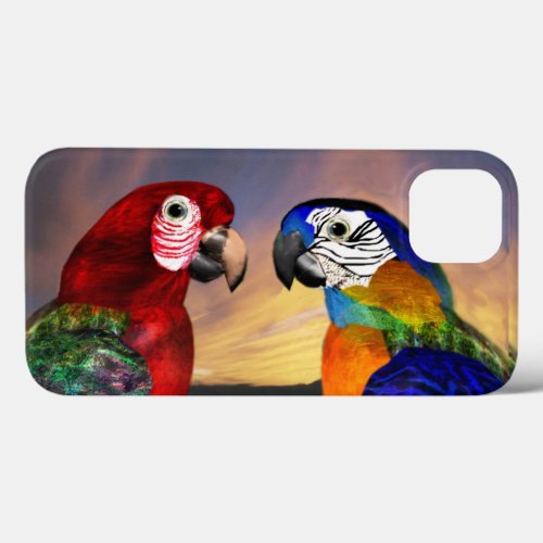 HYPER PARROTS RED AND BLUE ARA iPhone 13 CASE