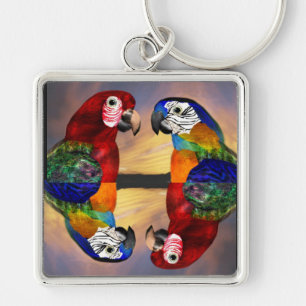 HYPER PARROTS /RED AND BLUE ARA KEYCHAIN