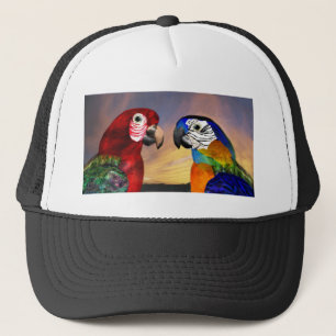 HYPER PARROTS /RED AND BLUE ARA TRUCKER HAT