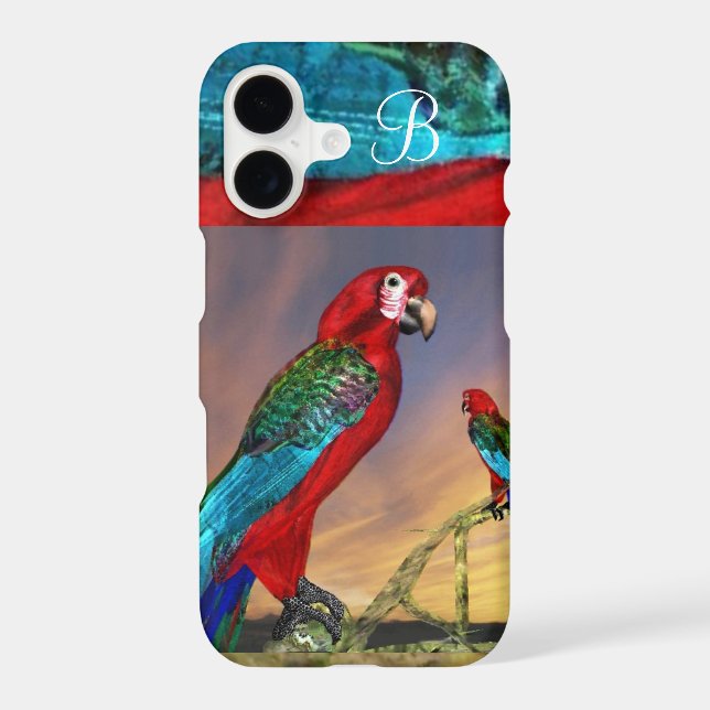 HYPER PARROTS / RED ARA MONOGRAM IPHONE CASE (Back)