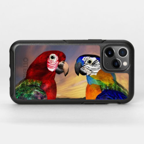 HYPER PARROTS RED BLUE MACAW OtterBox SYMMETRY iPhone 11 PRO CASE