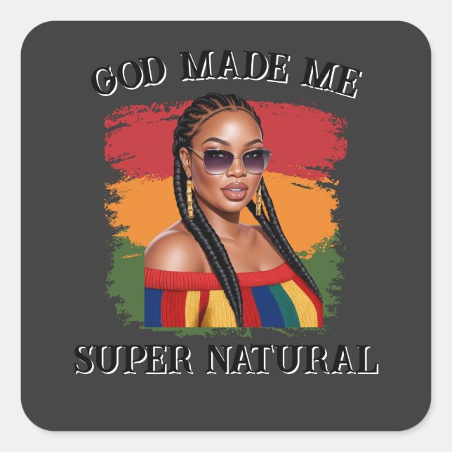 Hyper realistic curvy black  woman, black history  square sticker (Front)