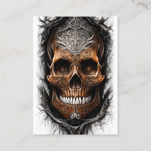 Hyper Realistic Fantasy Skull in Flames Business Card