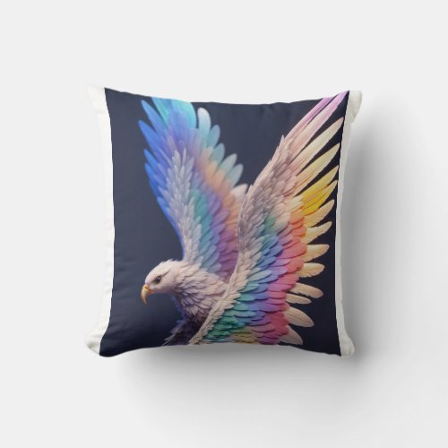 Hyper_Realistic Wings Throw Pillow