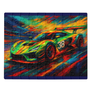 hyper stylized racing car jigsaw puzzle