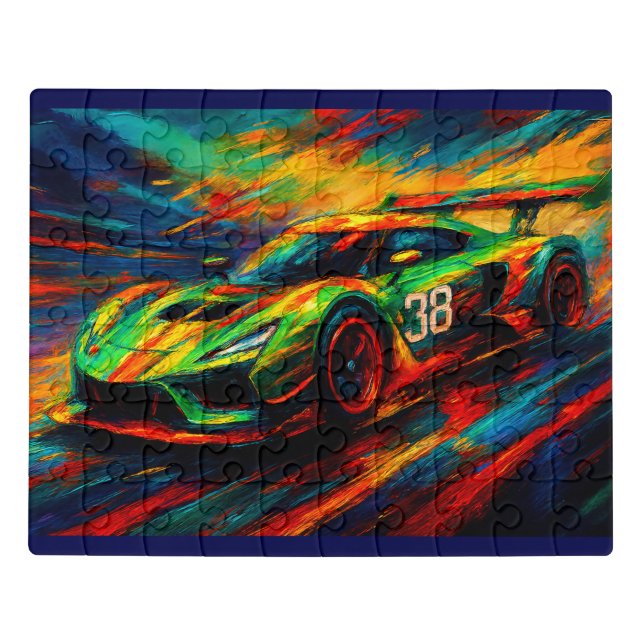 hyper stylized racing car jigsaw puzzle (Puzzle Horizontal)