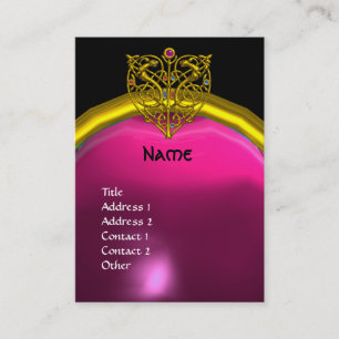 HYPER VALENTINE AMETHYST MONOGRAM yellow pink Business Card