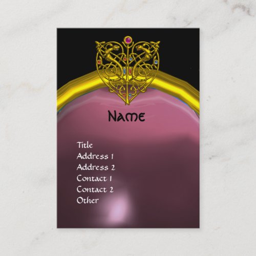 HYPER VALENTINE  AMETHYST MONOGRAM  yellow purple Business Card