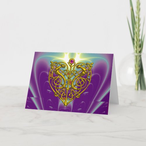 HYPER VALENTINE  Gold Celtic Heart Holiday Card