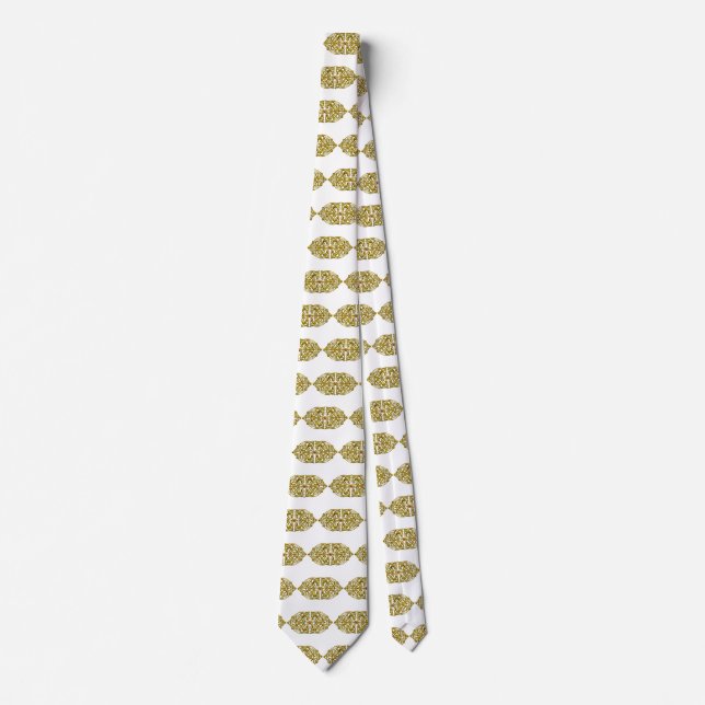 HYPER VALENTINE / GOLD CELTIC HEART white Tie (Front)