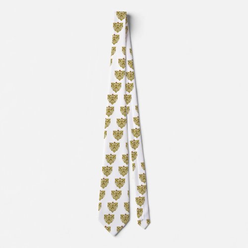 HYPER VALENTINE  GOLD CELTIC HEART white Tie