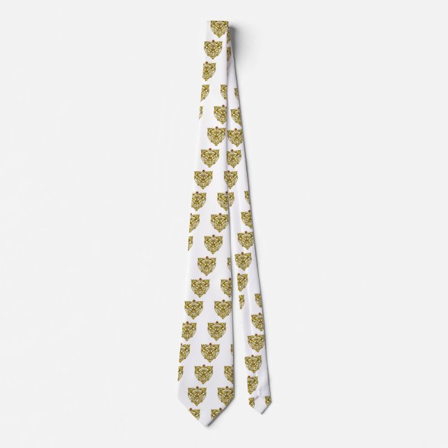 HYPER VALENTINE / GOLD CELTIC HEART white Tie (Front)