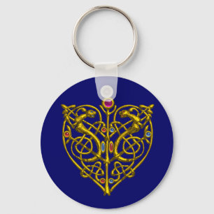 HYPER VALENTINE/ GOLD CELTIC KNOT HEART KEYCHAIN